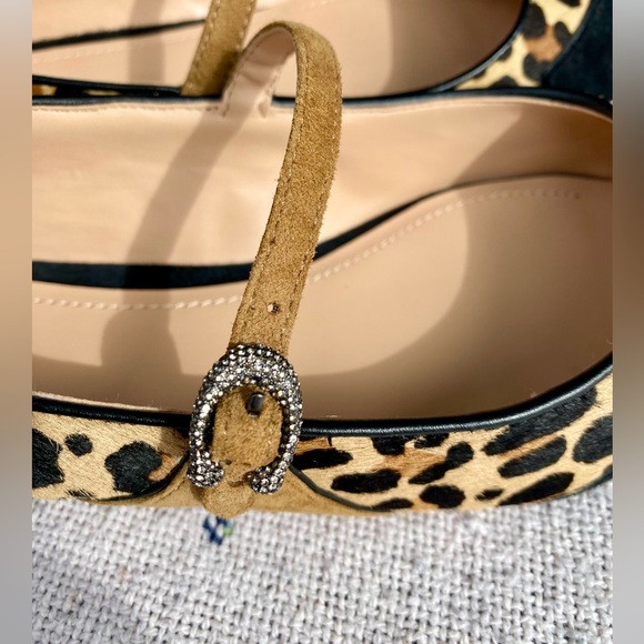 Coach X Tabitha Simmons Harriette Flat Lepoard Black Rhinestones Sz 8.5 - Picture 5 of 11